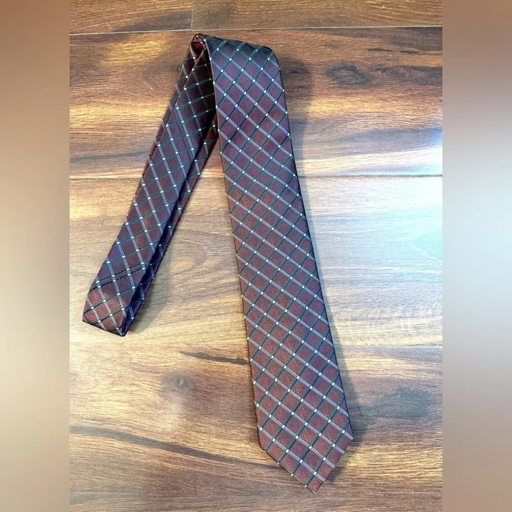 🌿SALE🌿BERGAMO New York Red/Burgundy Striped Necktie